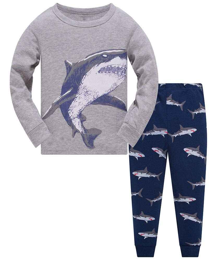 TEDD Boys’ Pyjamas, Dinosaur Long-Sleeve Two-Piece Pyjamas, Kids’ Cotton Pyjama Set, Winter, Christmas Sleepwear, Size 1–12 Years