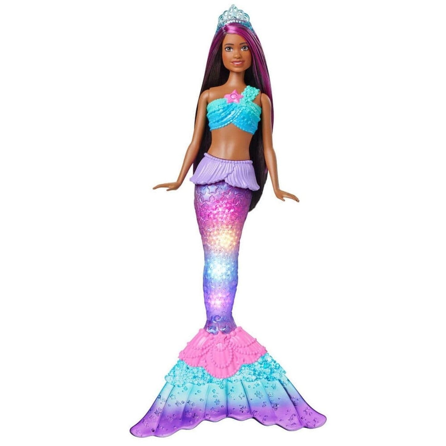 Barbie Dreamtopia Zauberlicht Meerjungfrau Puppe mit blonden Haaren, Barbiepuppe mit Meerjungfrauenschwanz, geeignet als Geschenk für Kinder ab 3 Jahren, HDJ36