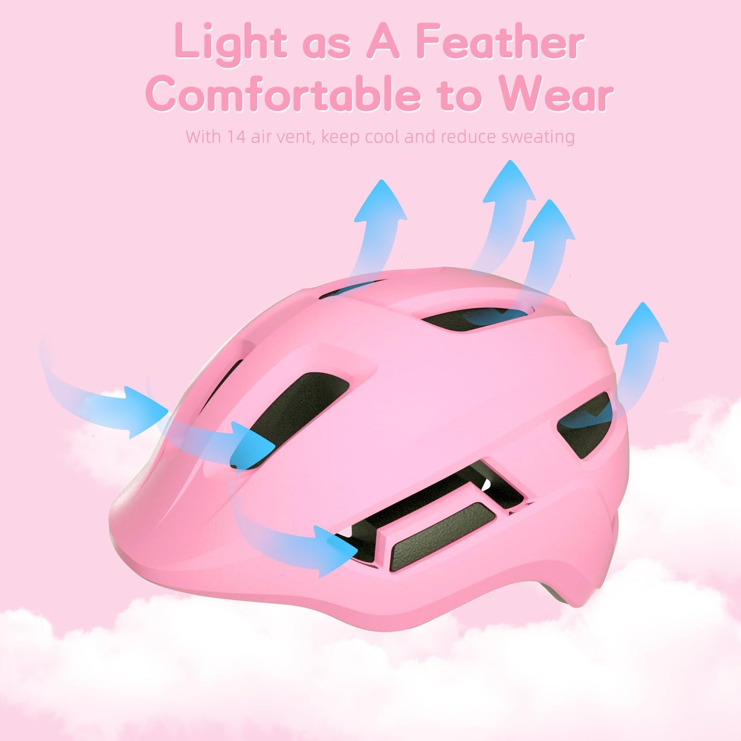 FAYDUDU Toddler Helmet Children's Bicycle Helmet Baby Multi-Sport Adjustable Helmet Sports Helmet Cycling Bicycle Scooter Skateboard Helmet Lightweight for Children Boys Girls from 2-8 Years Old