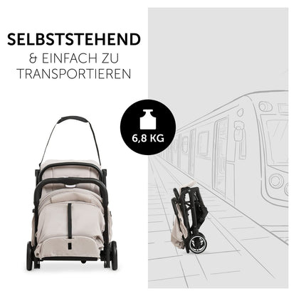 hauck Travel N Care, Dark Olive - Reise Buggy für Kinder ab Geburt bis 22 kg - mit Liegefunktion - Leicht 6,9 kg & Kompakt - Klein Zusammenklappbar - UPF 50+ - EVA Räder - Korb bis 3 kg