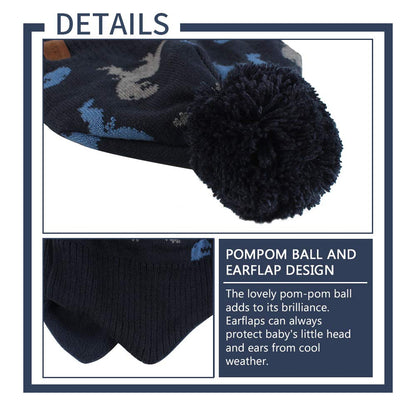XIAOHAWANG Baby Strickmütze Winter Babymütze Junge Warme Kindermütze Junge Beanie Mütze Dicke Wintermütze für Herbst,Winter