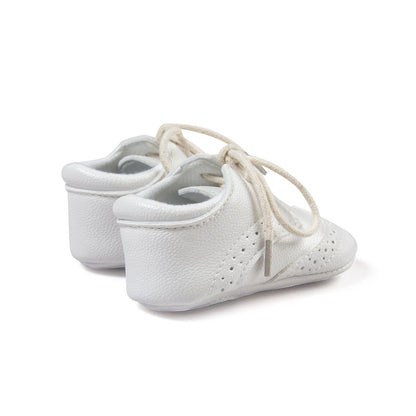 ESTAMICO Babyschuhe für Jungen – PU Schnürsenkel Lauflernschuhe Kleinkind Sneaker Grau 6-12 Monate