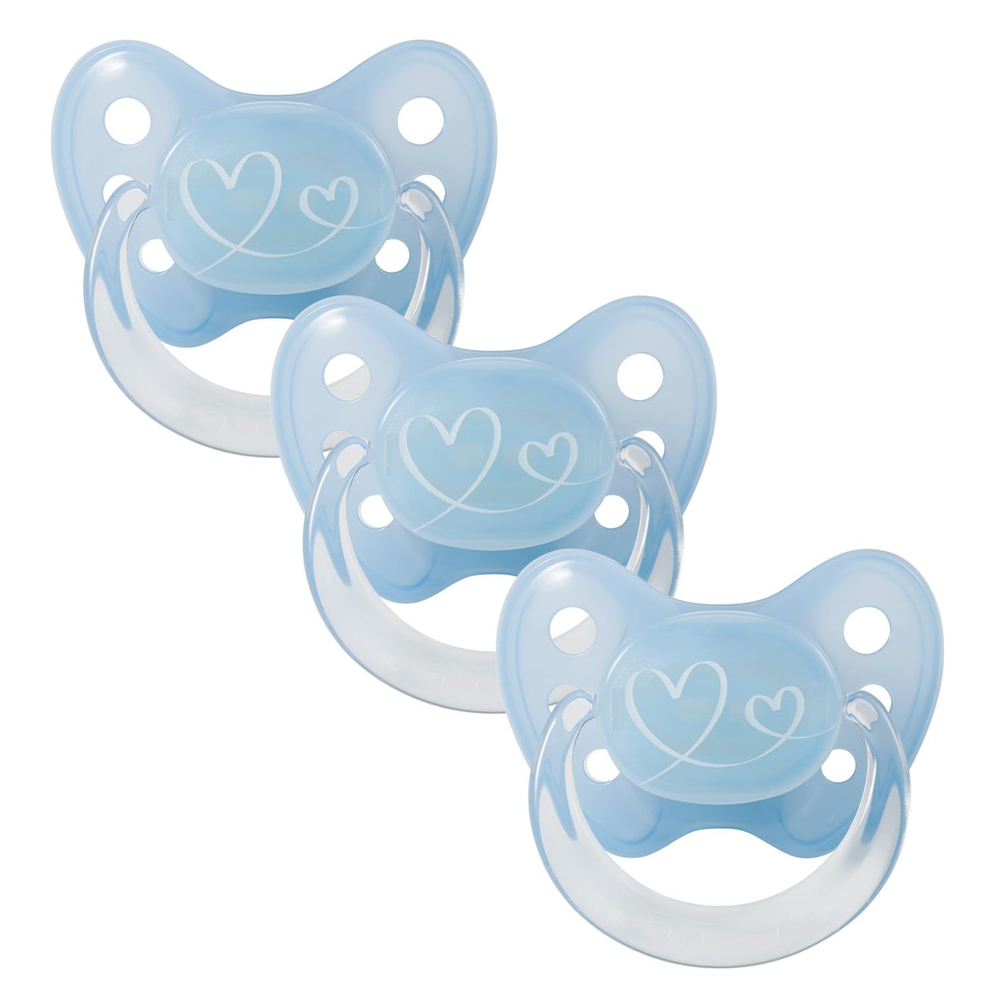dentistar Silikon Schnuller 3er-Set - Größe 2, 6-14 Monate - Zahn- & kieferfreundlicher Nuckel mit Dental-Stufe – BPA-frei – Made in Germany - Regenbogen, Lila