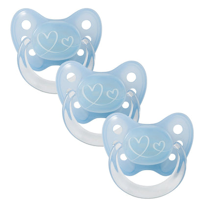 dentistar Silikon Schnuller 3er-Set - Größe 2, 6-14 Monate - Zahn- & kieferfreundlicher Nuckel mit Dental-Stufe – BPA-frei – Made in Germany - Regenbogen, Lila