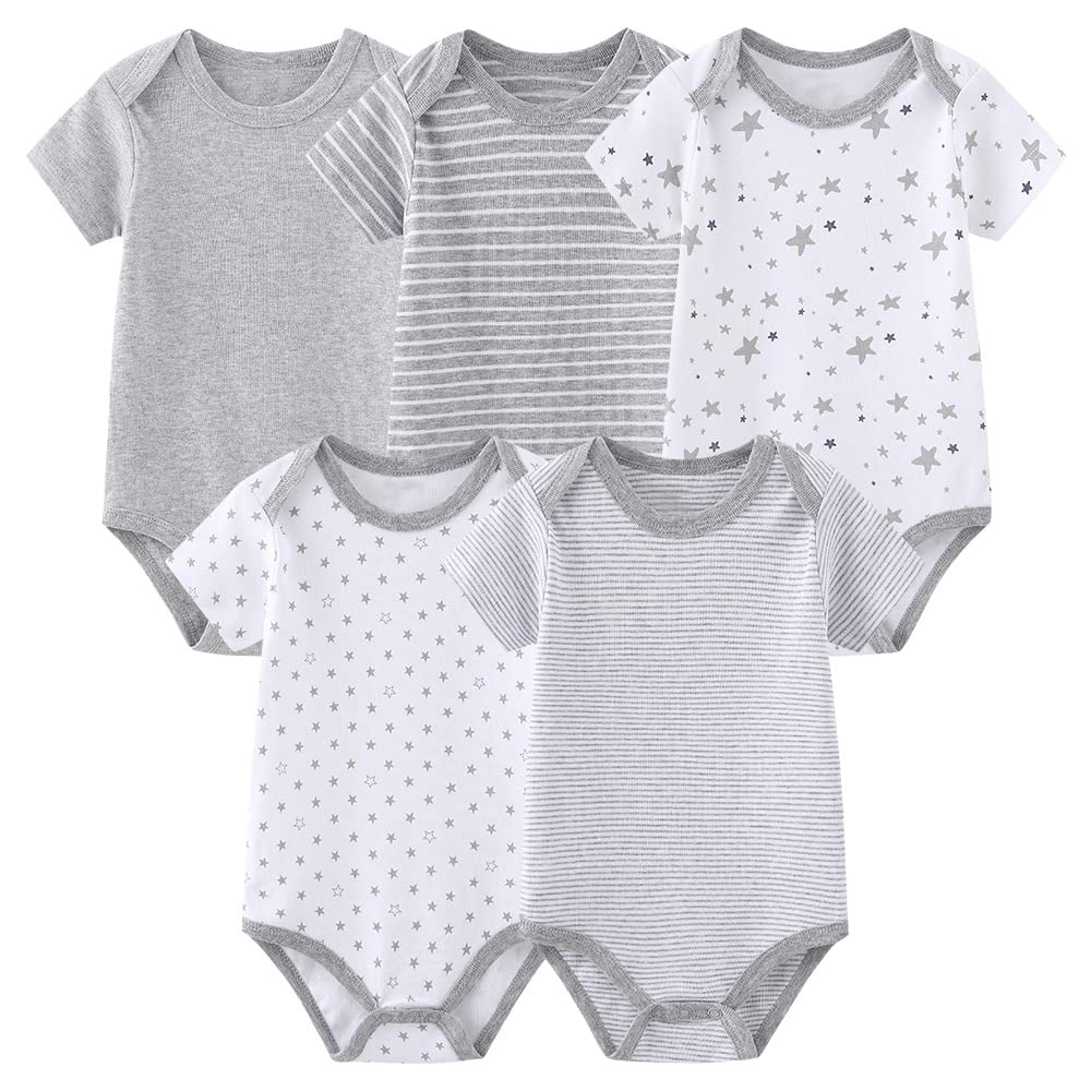 TONE Bodys Kurzarm für Neugeborene Baby Jungen und Mädchen 0-3m/3-6m/6-9m/9-12m Baumwolle