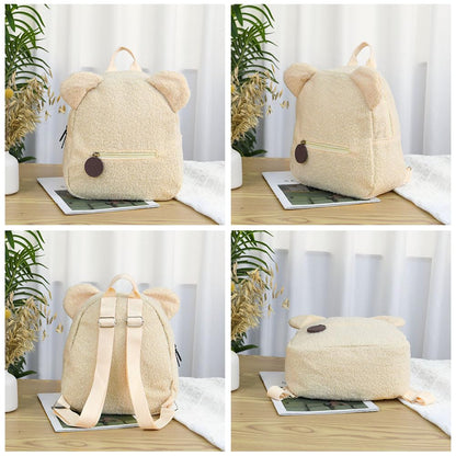 Aomig Plush Backpack Kindergarten Backpack Toddler Backpack Kindergarten School Bag for Boys Girls Children Animal Kids Backpack Animal Cartoon Mini Bag Kids Backpack for Baby 2-6 Years 