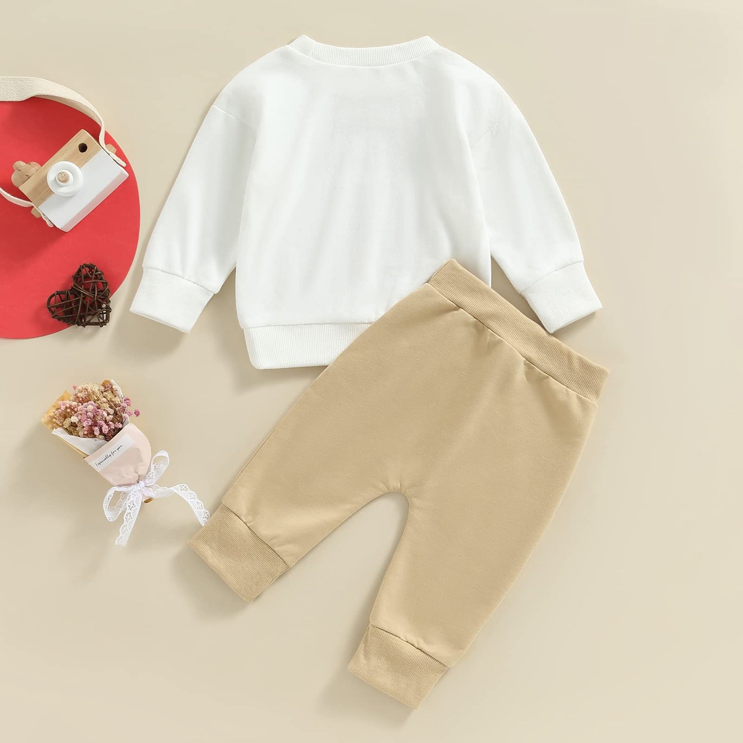 Baby Unisex Weihnachten 2-teilige Hosen Set Jungen Mädchen Weihnachten Outfit Langarm Lebkuchen Papas Mädchen Briefdruck Sweatshirt + Jogginghose Weihnachten Outfit Set Weihnachten Streetwear
