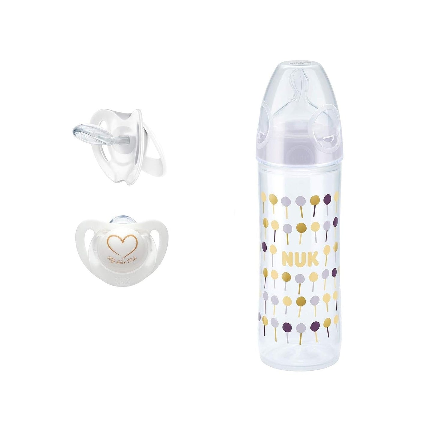 NUK Mini Set Classic Feeding Bottle 250ml & Genius Silicon Soother 0-6m