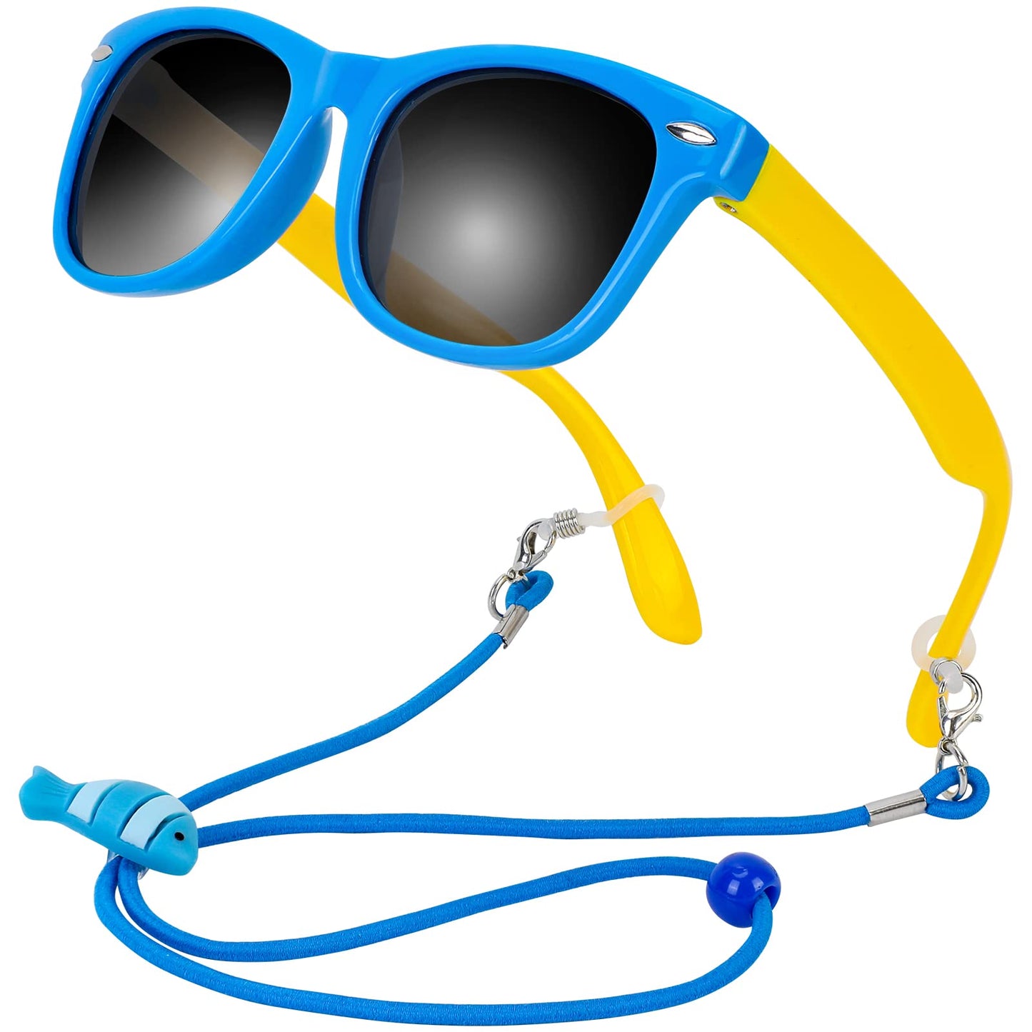 Hifot Sonnenbrille Kinder Polarisierte Sportbrille für Jungen Mädchen,UV400 Schutz Flexible Baby Sonnenbrille mit Brillenschnüre Alter von 3-12