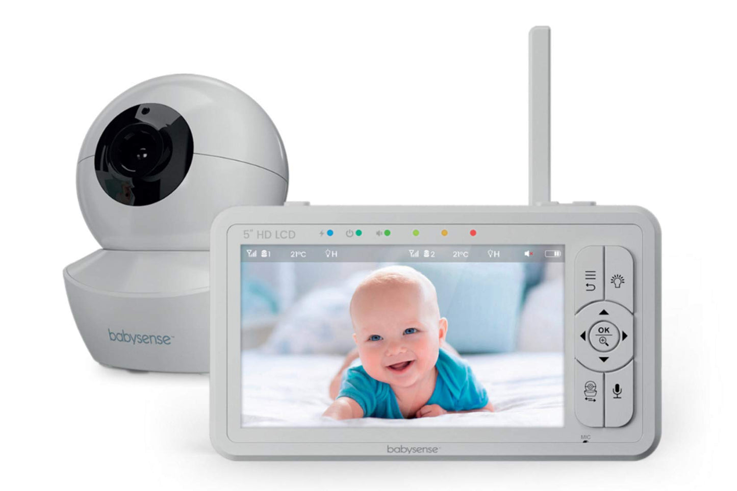 Babysense True Sleep HD Video-Babyphone mit Nachtlichtkamera & Bewegungsmonitor für Babys mit Echtzeit-Warnungen, kontaktlos, 2-in-1, Nur für den Heimgebrauch