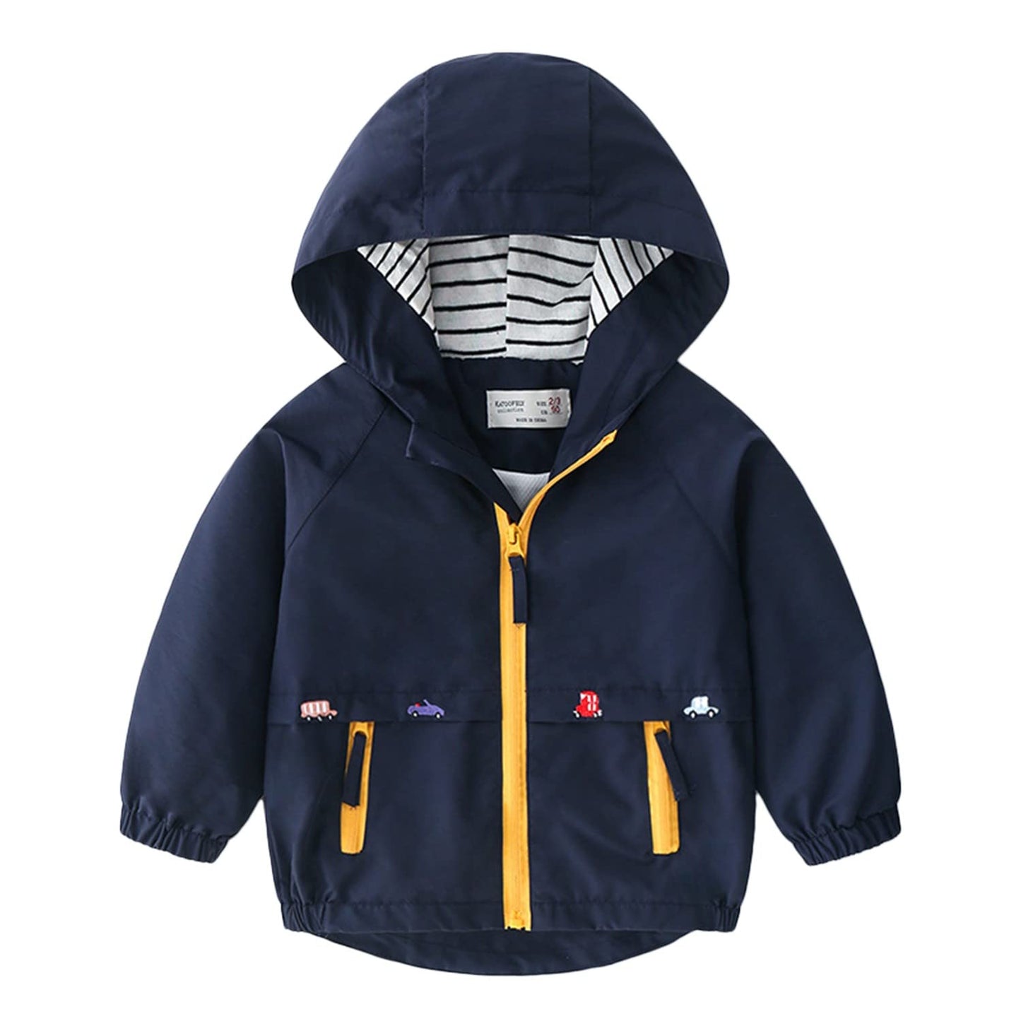 Volunboy Baby Hooded Jackets, Boys Long Sleeve Windproof Coat Cartoon Print Jackets