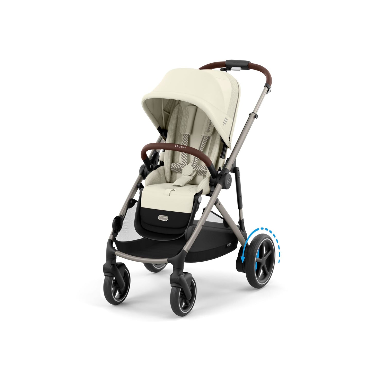 CYBEX Gold Kinderwagen e-GAZELLE S, Ab Geburt bis ca. 4 Jahre, Max. 22 kg (Single-Modus) / 2x 22 kg (Duo-Modus), All-in-1-System mit E-Antrieb und 20+ Konfigurationen, Stone Grey