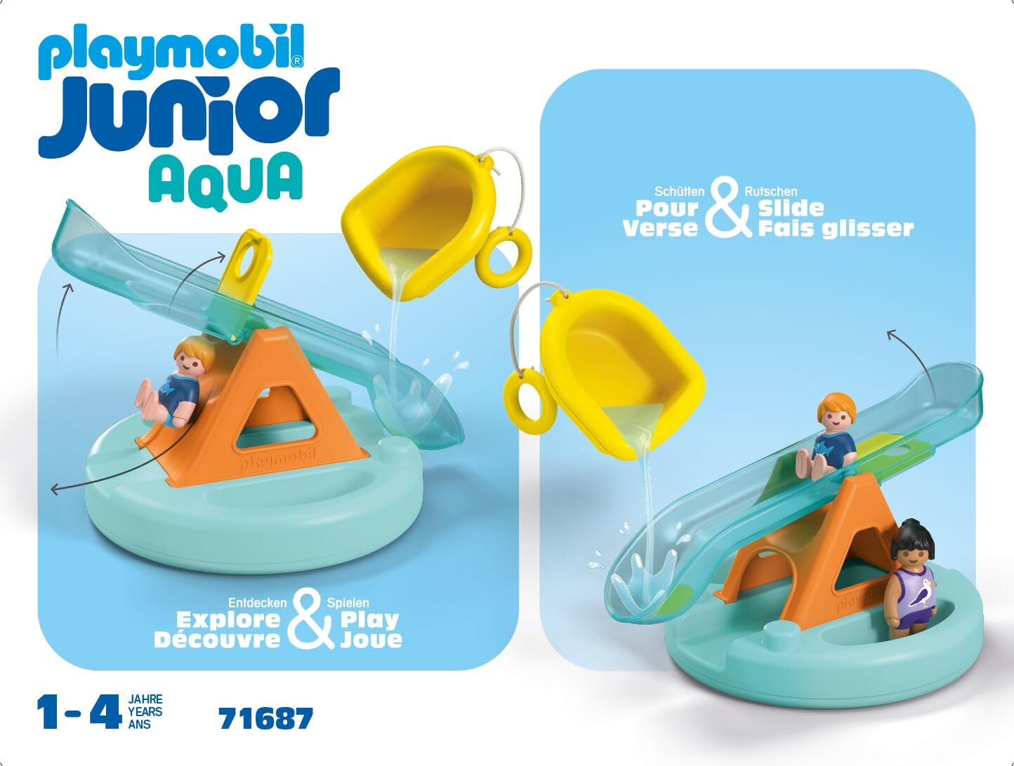 PLAYMOBIL JUNIOR Aqua | Tinti | Buntes U-Boot | nachhaltiges Badewannenspielzeug | Für Kinder ab 1 Jahr | inkl. 3 verschiedenfarbigen Badetabs | 71440