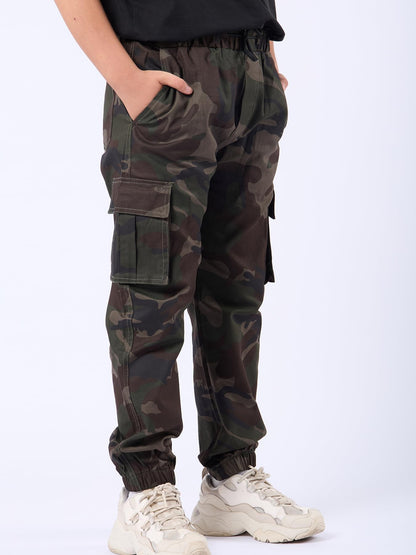 NATUST Jungen Cargohose Kinder Freizeithose mit Elastischem Bund
