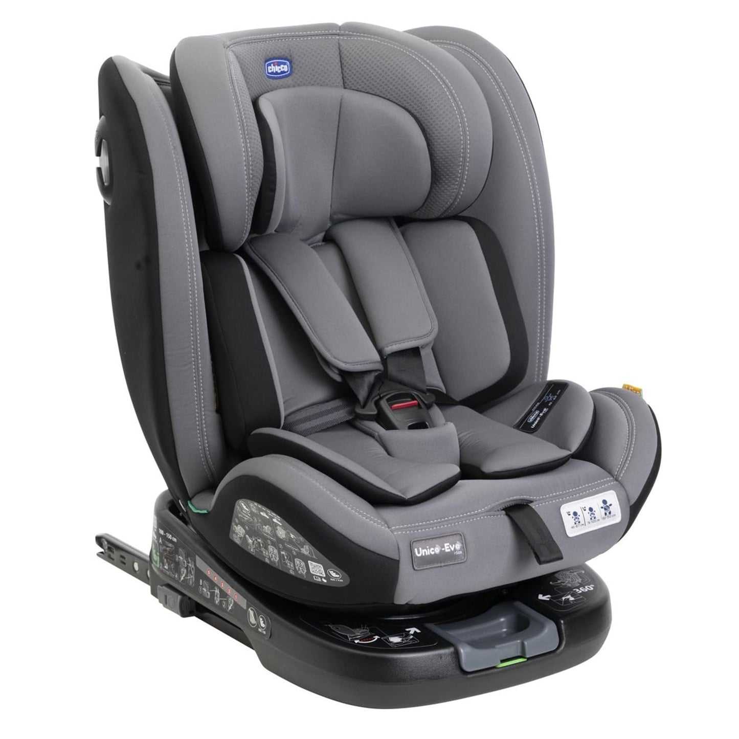 Chicco Unico Evo I-Size, Kindersitz 0-36 Kg, für Kinder von 40 bis 150 cm, homologiert ECE R129/03, Isofix 360° drehbar und neigbar, Gruppe 0+/1/2/3 von 0 bis 12 Jahren, Schwarz - Meloni2