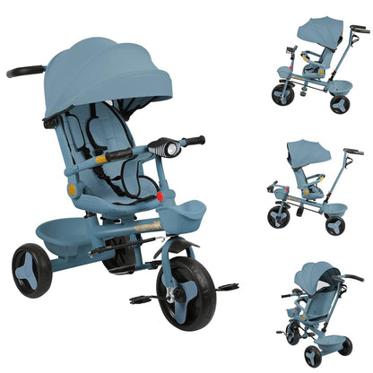Buggy für Babys, ultraleicht, kompakt, faltbar und neigbar, von Geburt bis 25 kg, mit Trolley-System, Regenschutz inklusive, ausziehbarer Haube, C-schwarz