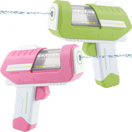 Packung mit 2 Wasserpistolen für Kinder, coole Wasserpistole im Cyberpunk-Stil, klein, Raumdesign, Mini-Wasserpistole, Pool, Strandspielzeug, Wasserpistole, Kinder von 3 bis 4 Jahren, auslaufsichere Wassersprühpistole