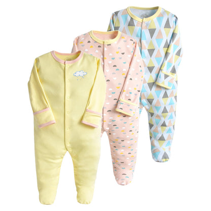 amropi Baby Mädchen Schlafstrampler 3er Pack Jungen Pyjamas Baumwolle Overalls Strampler für 0-12 Monate
