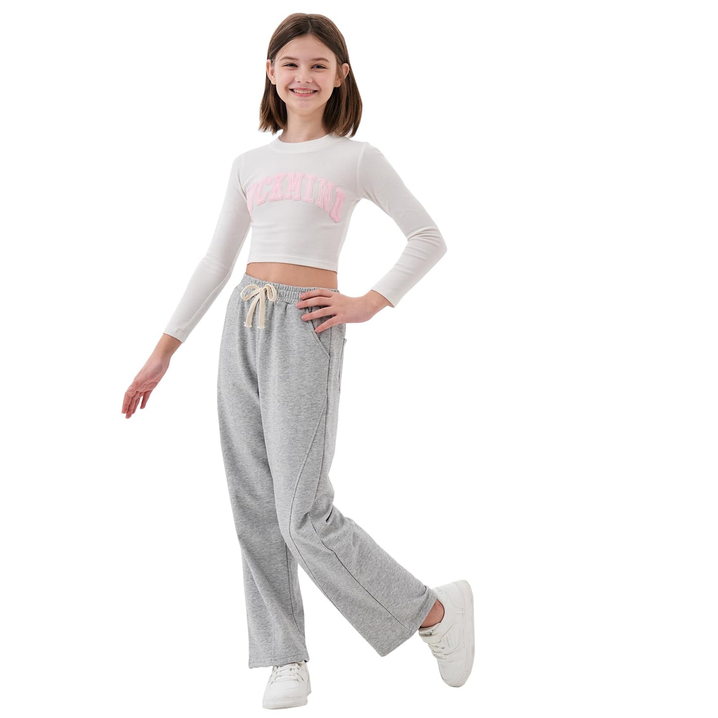 Rolanko Mädchen-Jogginghose mit Elastischem Bund, Lockere Passform, Sport-Jogginghose für Kinder, Lässiger Komfort