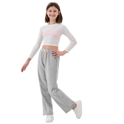 Rolanko Mädchen-Jogginghose mit Elastischem Bund, Lockere Passform, Sport-Jogginghose für Kinder, Lässiger Komfort