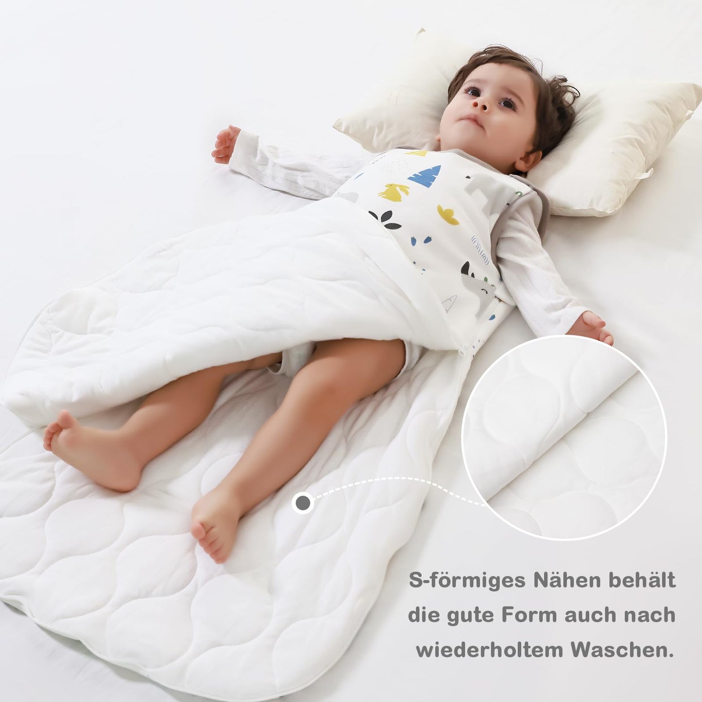 Baby Winter Sleeping Bag, Toddler Sleeping Bag, 2.5 Tog Sleeping Bag, 100% Cotton, Various Sizes from Newborn to 18 Months, All-Year-Round Sleeping Bag