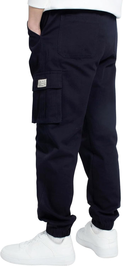 LAUSONS Pants for Boys Cargo Pants Children's Pants Cargo Jogging Pants Leisure Pants with Elastic Band 