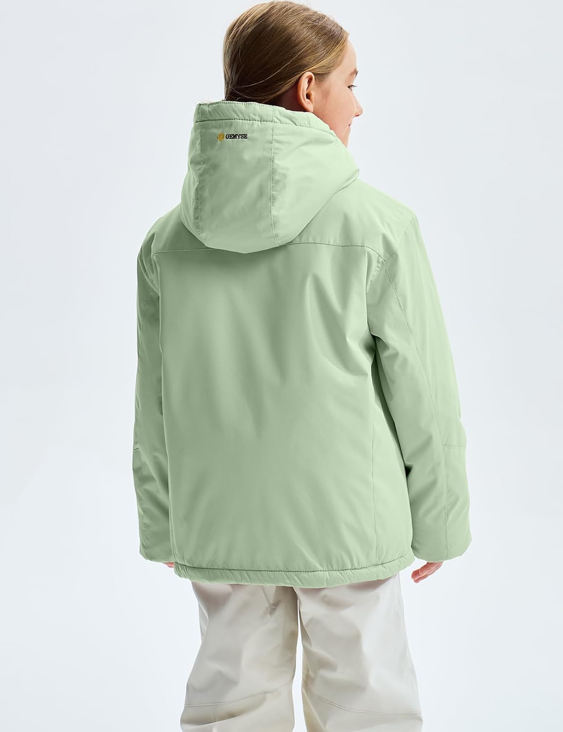 Gemyse Boys' Waterproof Ski Jacket, Windproof Fleece Jacket, Outdoor Winter Jacket, Rain Jacket with Hood