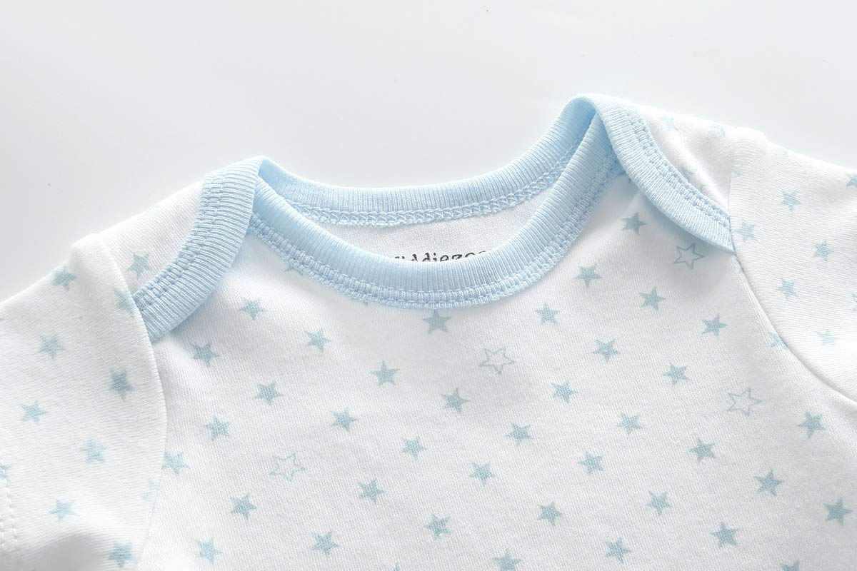 Kiddiezoom Baby-Body, Hose, Kleinkinder, Einteiler, Kleidung, Set, Outfits, für Jungen und Mädchen, Baumwollkappen, Kratzfäustlinge