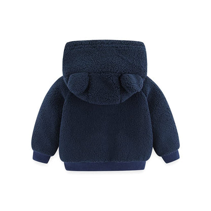 Gajaous Newborn Baby Girls Boys Fleece Hooded Jacket Zip Bear Coat Warm Winter Outwear