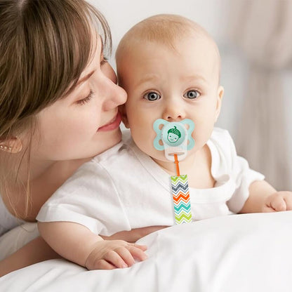 Aolso 5 Stück Baby-Schnullerkette, Schnullerclip für Baby, Schnullerhalter-Set mit Kunststoffverschluss, Baby-Beißspielzeug, passend für alle Schnuller, Schnuller und Beißspielzeug
