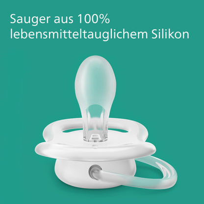 Philips Avent ultra air Schnuller - 4er Pack, BPA-freier, atmungsaktiver Schnuller für Babys von 6-18 Monaten, inklusive Transport- und Sterilisationsbox, Schildkröte/Wal (Modell SCF085/66) - Meloni2