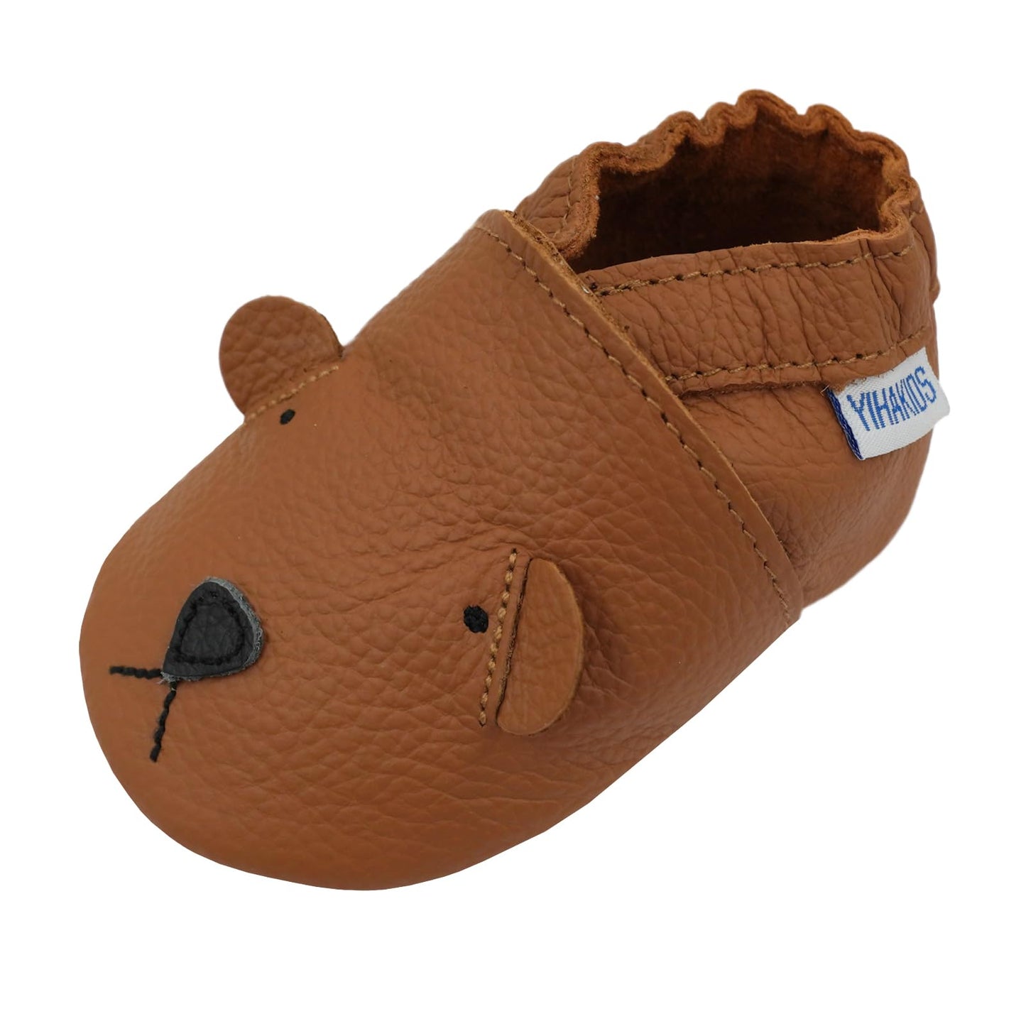 YIHAKIDS Krabbelschuhe Baby Lauflernschuhe Jungen Mädchen Weicher Leder Babyhausschuhe Kleinkind rutschfeste Lederschuhe mit Gummisohle für Baby 6-12 Monate 12-18 Monate 18-24 Monate