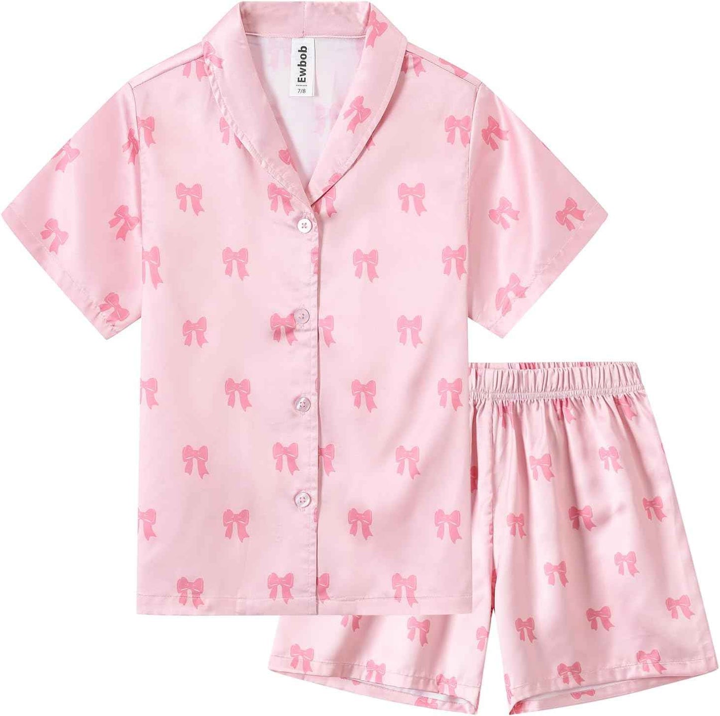 Pyjamas Girls Children, Cute Pyjama Sets, Satin Pyjamas for Girls 5-14 Years