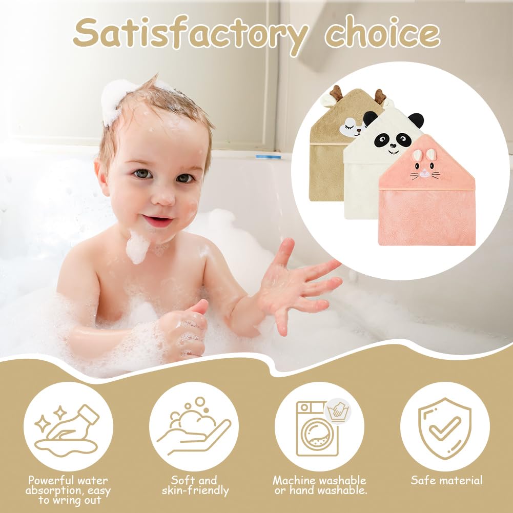Aolso Hooded Towel Baby, 80 x 80 cm Baby Towel Hood, Baby Wash Cloth, Coral Fleece Baby Towel with Hood for Newborns, Soft and Super Absorbent, Unisex (Grey Elephant)