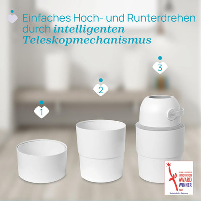 Chicco Windeleimer Odour Off, geruchsdichtes System, platzsparender Baby Windeleimer mit Deckel, einfach zu benutzen und zu reinigen, Ohne Nachfüllkassetten, funktioniert mit herkömmlichen Tüten