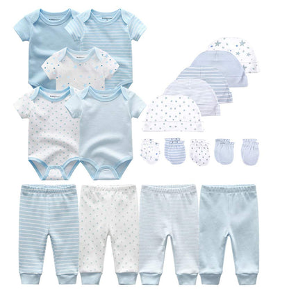 Kiddiezoom Baby-Body, Hose, Kleinkinder, Einteiler, Kleidung, Set, Outfits, für Jungen und Mädchen, Baumwollkappen, Kratzfäustlinge