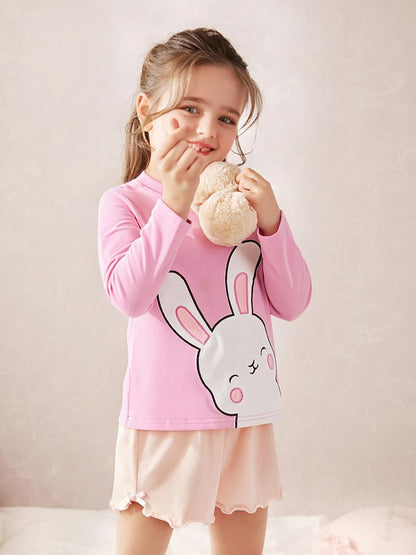 Kinder Hase Langarmshirt für Mädchen Jungen Baumwolle Rundhals Langarm Shirt Ostergeschenke Cartoon Bunny Oberteile Tops 2-7 Jahre