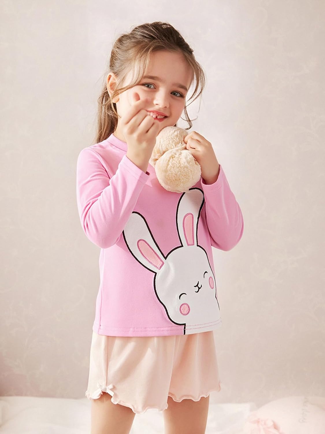 Kinder Hase Langarmshirt für Mädchen Jungen Baumwolle Rundhals Langarm Shirt Ostergeschenke Cartoon Bunny Oberteile Tops 2-7 Jahre