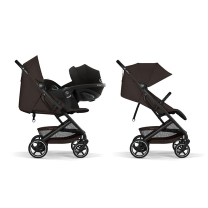 Cybex Gold Kinderwagen Beezy mit One-Pull Harness, Ab Geburt bis ca. 4 Jahre (max. 22 kg), Kompakt und ergonomisch, Magic Black (Schwarz mit schwarzem Rahmen)