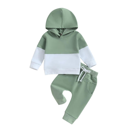 Yassiglia Baby Jungen Kleidung Set Neugeborene Zweiteiler Outfit Kleinkind Herbst Bekleidungssets Jogginganzug für Baby Junge Kapuzenpullover + Hosen Set