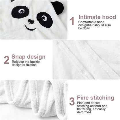 TMRBBesty Baby Bath Towels, Hooded Towel Children, Baby Towels Hood, Hooded Towel, Baby Bath Towel with Hood, Suitable for Children Aged 0-3, Panda Pattern, 80 x 80 cm