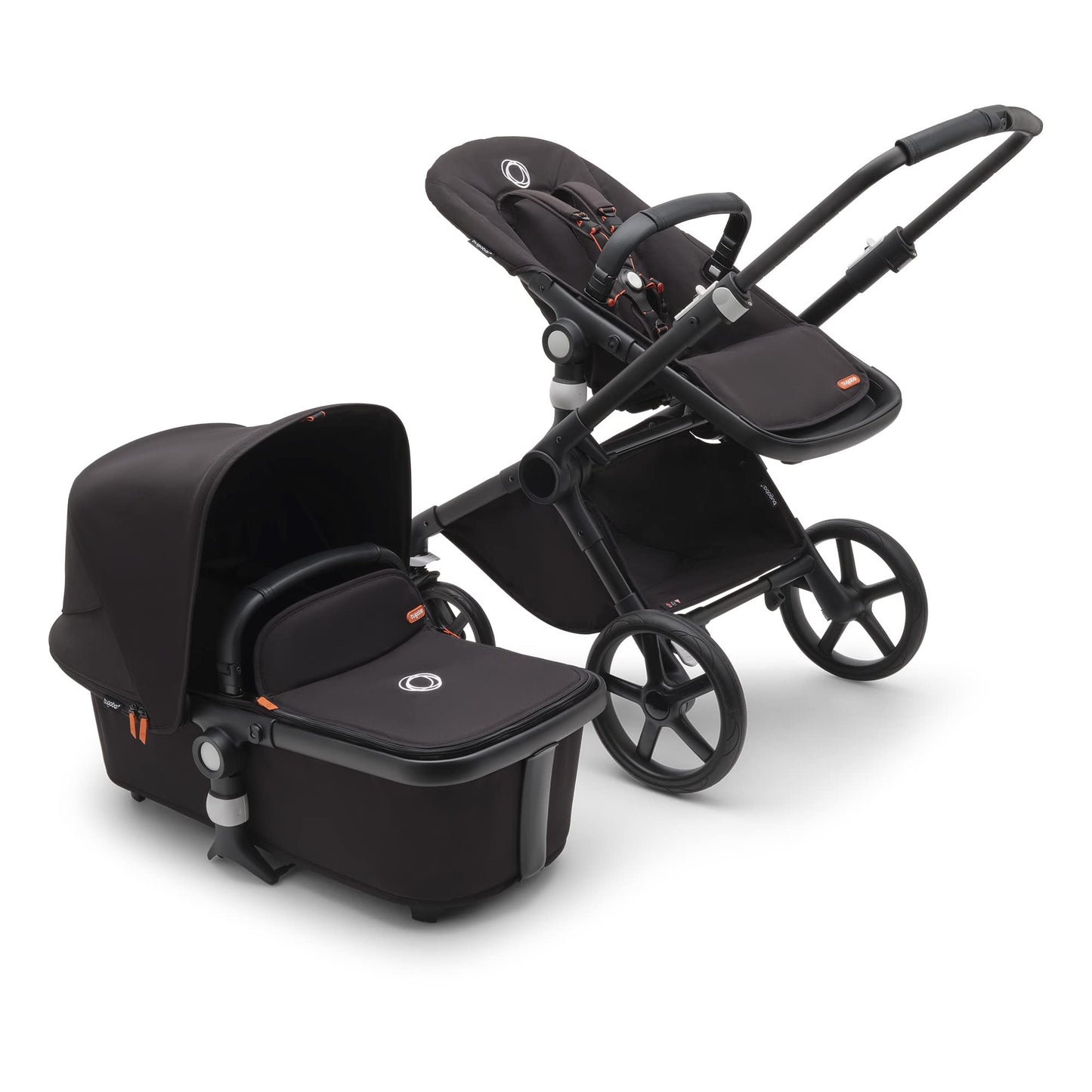 Bugaboo Fox Cub All Terrain Pushchair, Lightweight and Sturdy Pram, Durable Design and Extra Large Sun Canopy, One Piece and Self Standing Foldable - Black