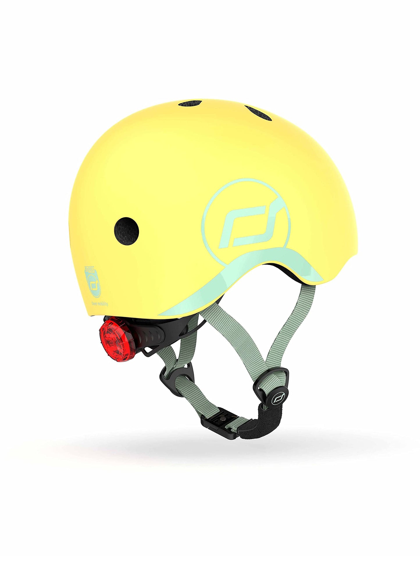 Scoot and Ride Babyhelm mit verstellbaren Trägern, Mattes Finish, Größen XXS, inklusive LED-Sicherheitslicht und weicher Fleece-Polsterung für zusätzlichen Schutz