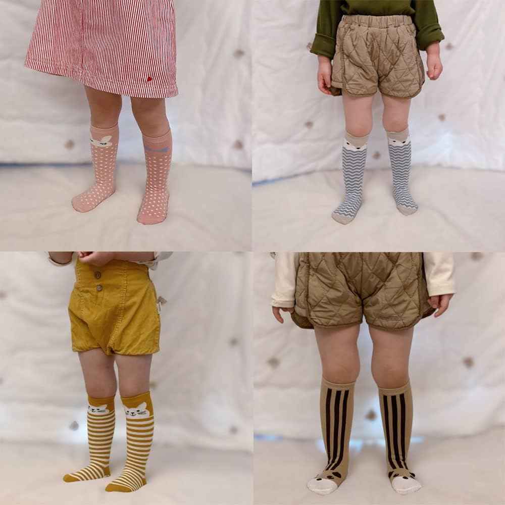 Pack of 6 Baby Toddler ABS Non-Slip Socks Knee-Length Knee Socks Cotton