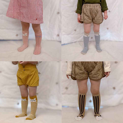 Pack of 6 Baby Toddler ABS Non-Slip Socks Knee-Length Knee Socks Cotton