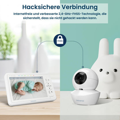 Babysense True Sleep HD Video-Babyphone mit Nachtlichtkamera & Bewegungsmonitor für Babys mit Echtzeit-Warnungen, kontaktlos, 2-in-1, Nur für den Heimgebrauch