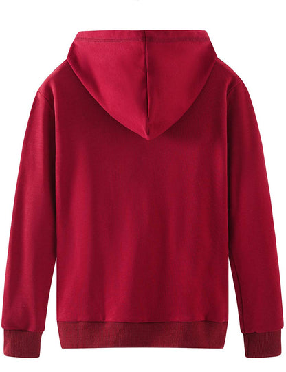 Spring&Gege Jungen Hoodie Sweatjacke Basic Einfarbig Baumwoll Kapuzenjacke für Kinder（3-12 Jahre）