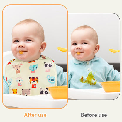 HOTUT Dirt-resistant baby bibs washable, baby bibs waterproof, baby eating bibs, baby bibs waterproof for eating, unisex baby bibs odor-resistant 