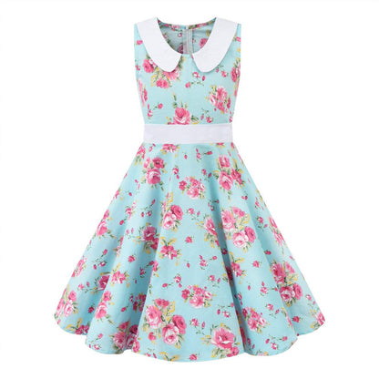 Mädchen Retro Vintage Rockabilly Kleid Partykleider Cocktailkleider