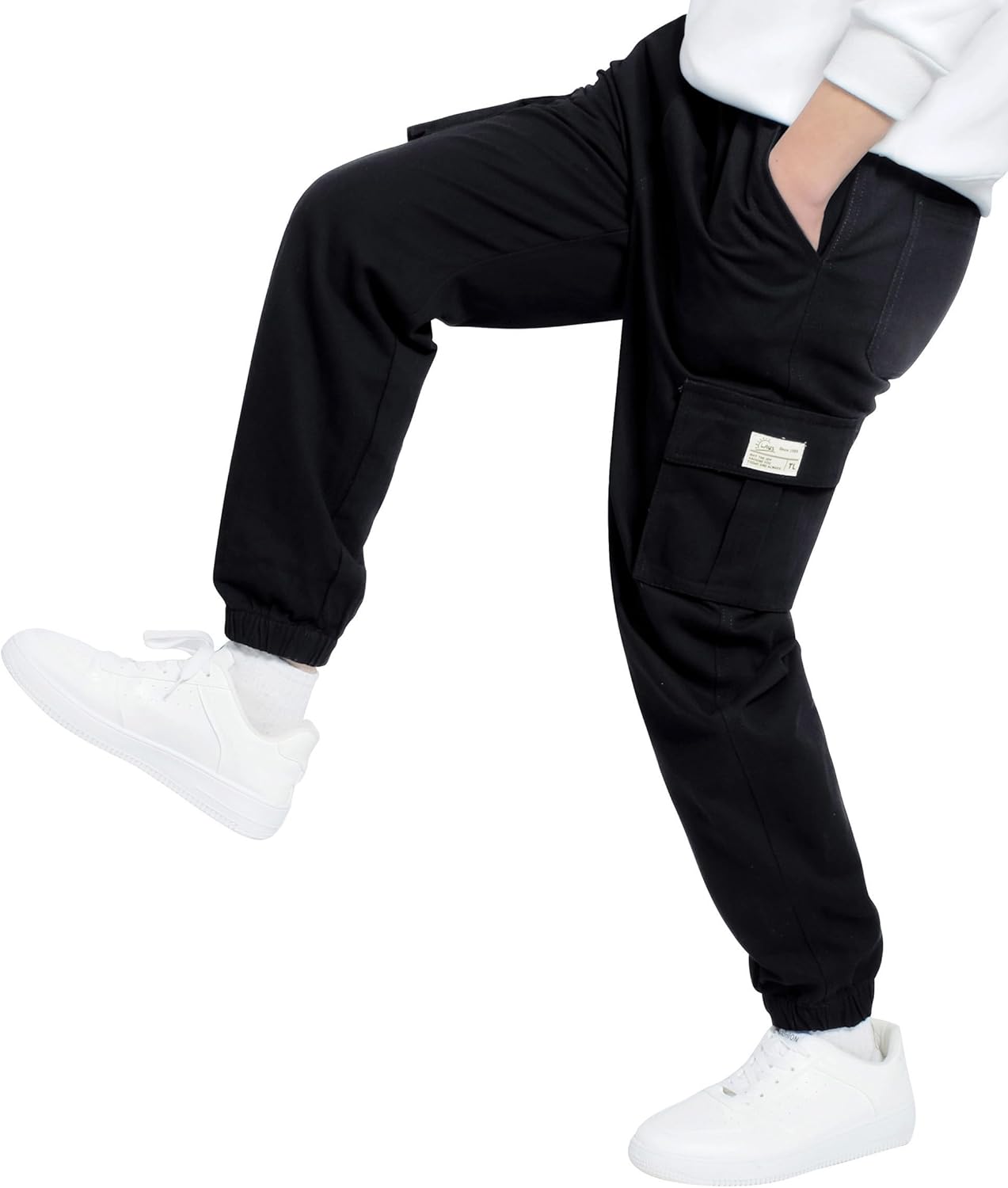 LAUSONS Pants for Boys Cargo Pants Children's Pants Cargo Jogging Pants Leisure Pants with Elastic Band 